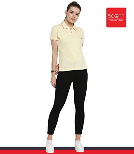 Image of Scott International Women's Regular Fit 100% Pure Organic Cotton Polo T-Shirt | Womens Polo Collar Neck T-Shirt | Cotton Plain Polo Neck Half Sleeve T-Shirt | Tshirts for Women