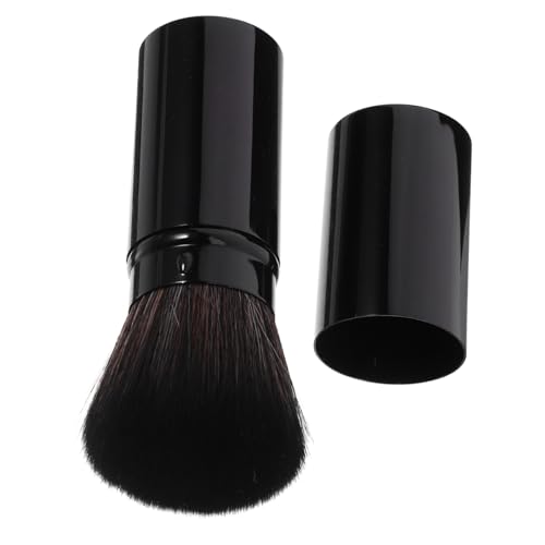 PartyKindom Stylish Retractable Blush Brush for Women Portable Loose Powder Brush with Comfortable Grip Durable Cosmetic Tool for Natural Makeup Application