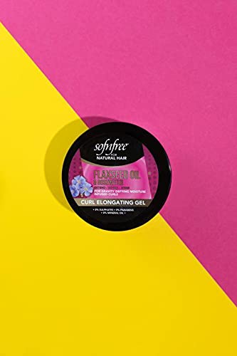 SOF N’ FREE Curl Elongating Gel with Flaxseed Oil & Rosewater Curly Hair Gel for Moisture-Defying, Hydrated Curls - Image 4