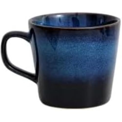 ITMEAT 美濃焼軽量マグカップ 大きめサイズ シンプルデザイン 食洗機・電子レンジ対応 コーヒーカップ ギフト向け (キャッツアイブルー)