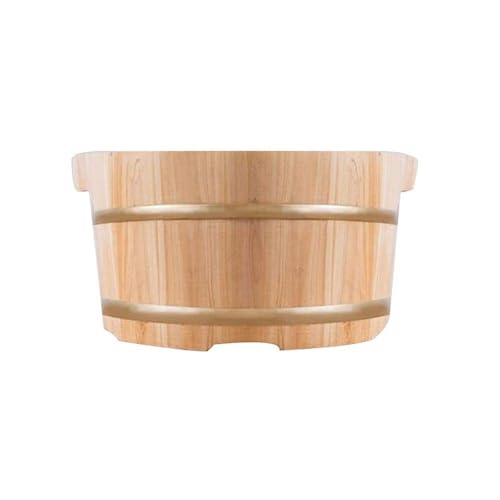 Cubeta de Madera Natural para Baño de Pies