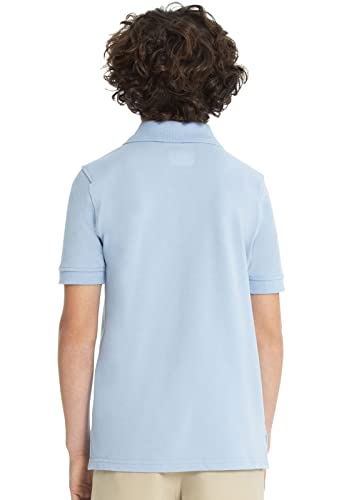 Image of Classroom Girls' Short SLV Pique Polo | 3 Button Placket, Side Vents, Droptail Hem, Ribbed Trim, Comfortable Everyday School Wear