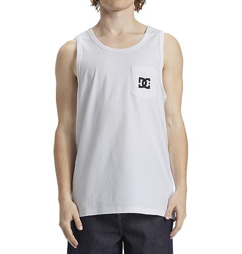 Dcshoes DC Star Pocket, Camiseta sin mangas con bolsillo para Hombre Blanco