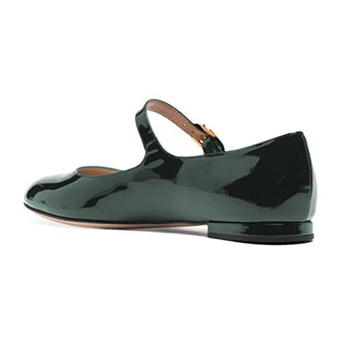 FYS Women Round Toe Mary Janes Cute Slim Strap Ballet Flats Comfy Walking School Office Shoes Size 4-15 US2