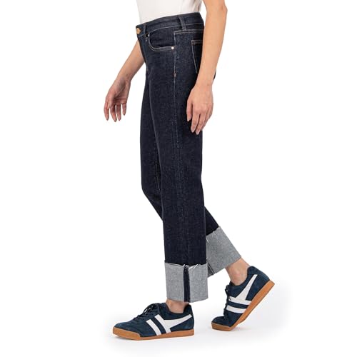 KUT from the Kloth Women's Fay High Rise Fab Ab Straight Leg-roll Up Raw Hem2
