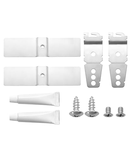 2 Pack Granite Dishwasher Mounting Bracket For All Solid Surfaces Quartz Corian Granite and Marble Countertops Dishwasher Mounting Clips with Screws Replace L304458800 8269145