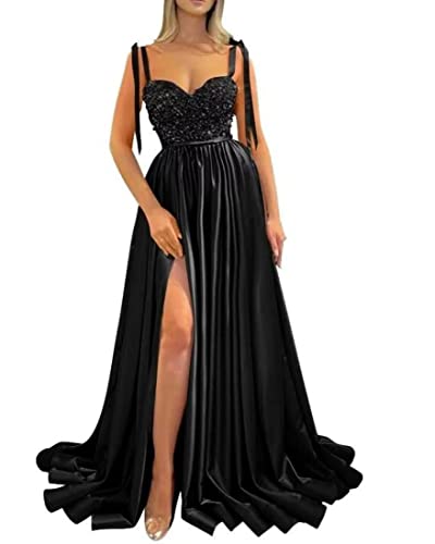Robe de bal longue en satin SAYNO pour mariages et soirées de gala