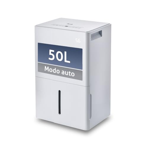 Fácula - Deshumidificador Titán 50 l/día | Modo Ventilación | Depósito extraíble 6,5l | Secado de Ropa | Temp 1-24h