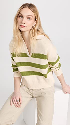 Image of Velvet Women's Lucie Cotton Cashmere Striped Polo Sweater