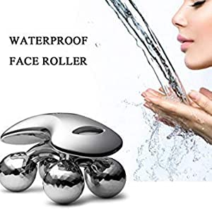 Bella Faccia 4D Mini Roller Massager for Pain Relief, Face, Body Massagers 4 Metal Wheels Enhancing Immunity & Skin Tightening Massager Instrument Beauty Tool (Silver) 7 31Y Lb+jgpL