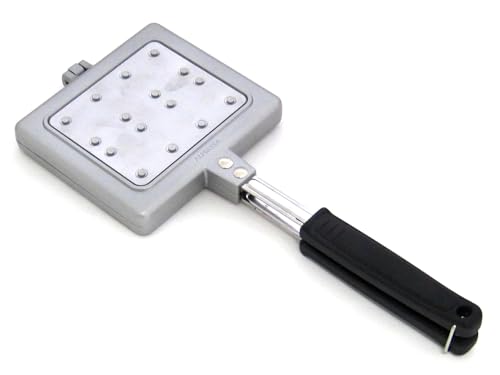 Sugiyama Metal KS-2936 Waffle Maker Compatible with Induction and Gas Fires Outdoor Fluorine Processed Made in Japan Approx. 5.5 x 13.4 inches (14 x 34 cm)