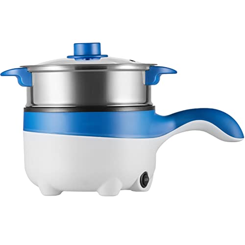 Sartén eléctrica portátil con vaporizador, mini olla antiadherente para viajes en coche, perfecta para pasta, fideos y mucho más