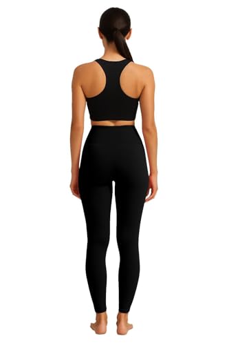 Legging de gym pour femme en microfibre extensible à taille haute - 5