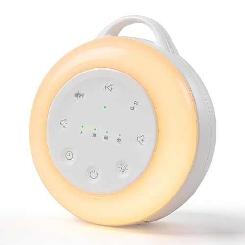 Carehabi Maquina Ruido Blanco Bebe con 24 Sonido Máquina de Ruido Blanco para Dormir Bebé Recargable por USB Recargable para Bebé Niño o Adulto