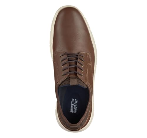 Johnston & Murphy Barnett Plain Toe Dress Casual Oxford, Brown Full Grain, 10 M2