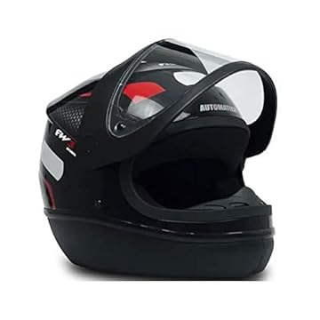 Capacete FW3 AUTOMATIC PRETO COM VERMELHO 58 COM VISEIRA CRISTAL