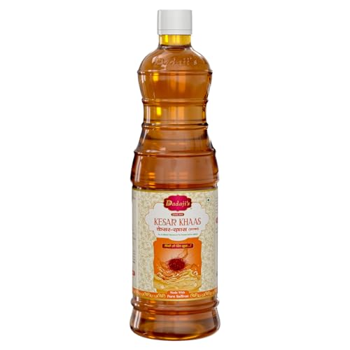 Dadaji's Kesar Khaas Sharbat - Luxurious Saffron Syrup for Refreshing Drinks & Desserts | Rich Aroma & Authentic Flavor | Perfect Summer Beverage (400ml)