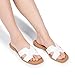 FITORY Women's Slide Sandals, Flat Fashion Square Open Toe with Cushion Slippers for Summer Beach Size 9 White