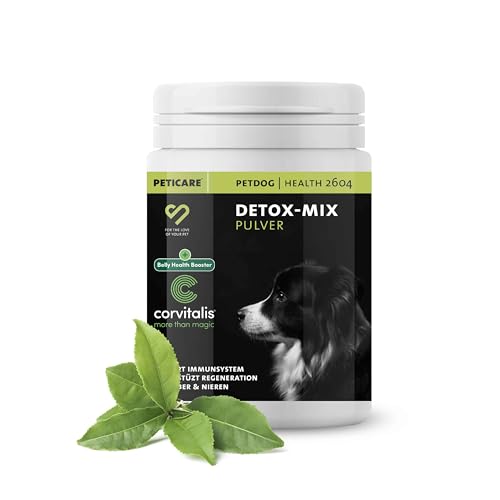Peticare Detox Entgiftung Pulver für Hunde | Reinigende Formel unterstützt Leber & Nieren, fördert Verdauung & Immunsystem | mit Mariendistel, MSM | natürliches Ergänzungsfutter | petDog Health 2604