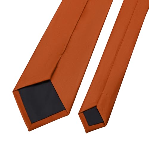 Image of KOOELLE Men's Ties Solid Pure Color Plain Neckties Formal Black Ties For Men