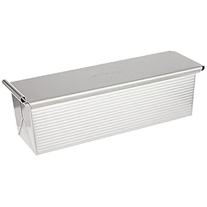 USA Pan Bakeware Pullman Loaf Pan with Cover, 13 x 4 inch, Nonstick & Quick Release Coating, Made in the USA from Aluminized Steel