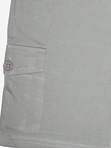 Image of KiddoPanti Boys Knit Solid Cargo Shorts | 100% Cotton | Comfortable Rib Waistband | 2 Front Pockets & 2 Cargo Pockets | Sport Bermuda Half Pant for Boys
