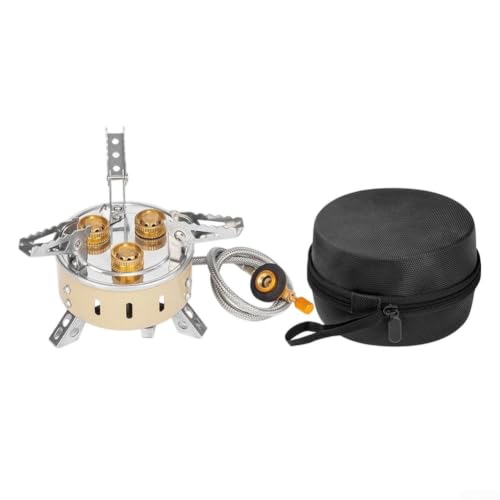 Crabop Outdoor Camping Stove 12500W for Hiking Picnic(3-Burner-Hard shell)