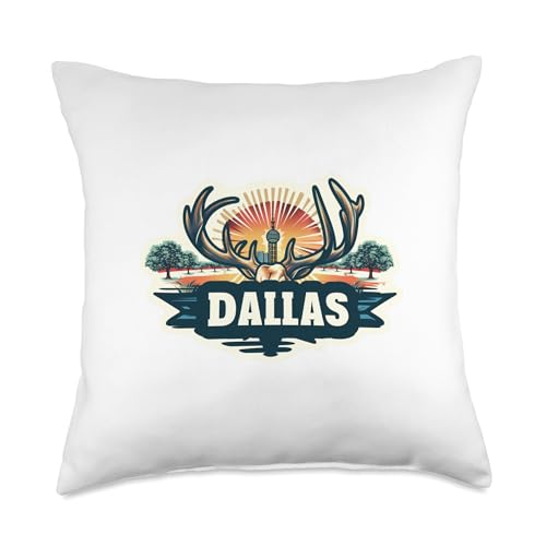 Dallas Texas Culture Lone star State Downtown Skyline Throw Pillow