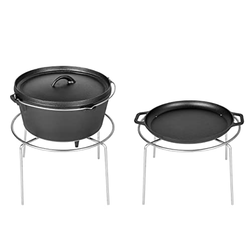 Miniatura 7 de Bruzzzler Barbacoa Giratoria Con Trípode, Parrilla Giratoria Con Elevación De Cadena, Parrilla De Altura Ajustable, Para Casa Y De Viaje, Fácil De Usar, Horno Holandés Como Brasero