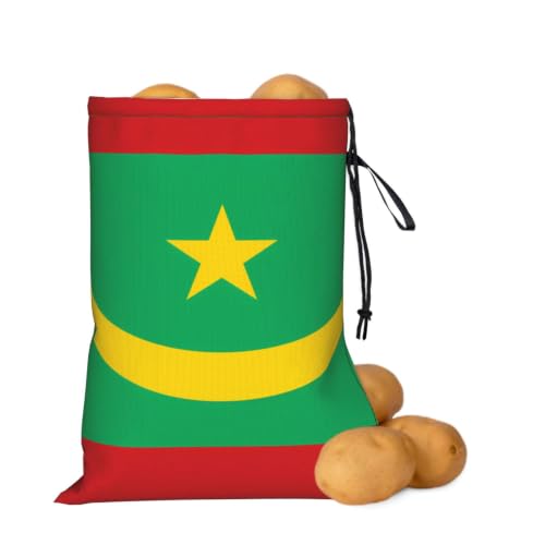 WSSYYBFFlag of Mauritania Prints Potato Onion Storage Bag