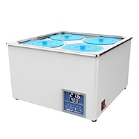 JOANLAB Laborwasserbad 12L, 800W - Vierfachöffnung, Edelstahl - Präzises Thermostat ±0,1°C - Timer 0-99 Min - LED Display