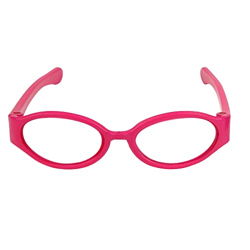 Sophia's Hot Pink Doll Eyeglasses With Plastic Oval Frame & Flower Print Fabric Case Accessory 2 Piece Set For 18" Dolls, Hot Pink #TOP2