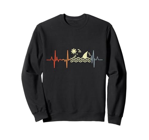 Shark Heart Rate Vintage Heartbeat Sudadera