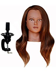 Ladella Beauty 60cm - 70cm Cosmetology (Heavy Density) Ethnic 100 %Human Hair Mannequin Manikin Training Head with clamp - Sabina