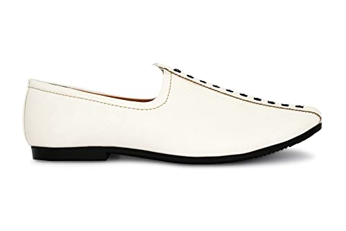 Flooristo Men Ethnic Designer Juttis Nagras Mojaris for Wedding Party Lightweight Shoes with Anti Skid Sole (5-12 UK)