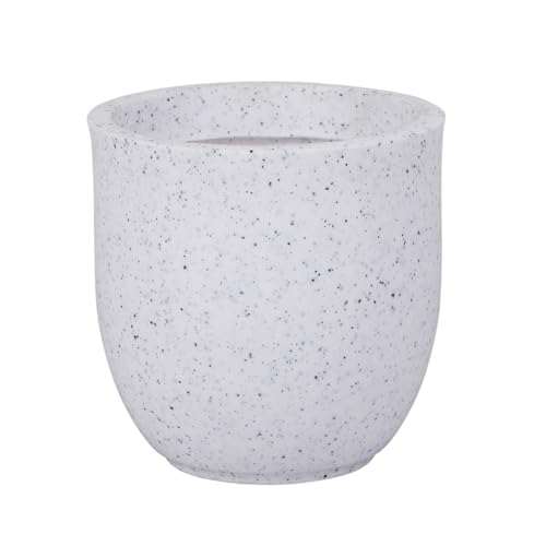 Image of Bonkaso 8 Inch Jaguar Planter for Indoor & Outdoor Use | Round Heavy Duty Polymer Flower Pot | Lightweight Weather Resistant Modern Gamla for Living Room Balcony & Terrace (White)