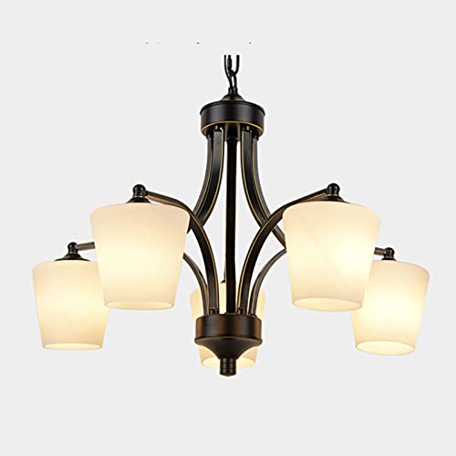 Lustre salon E27 plafonnier rétro fer forgé pour chambre et bureau