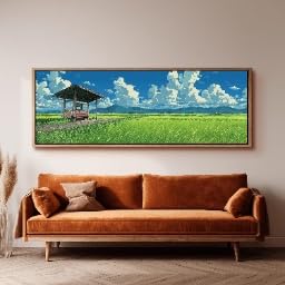 Toile imprimée paysage animalier au format long et étroit pour décoration panoramique