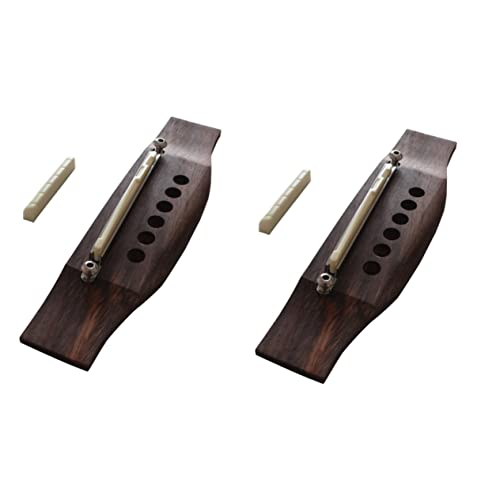 Vaguelly 2本 アコースティック ギター サドル ギター パーツ 交換用 アコースティック ギター ブリッジ ギター レンチ ブリッジ インサート アコースティック ギター 木製 クラシック