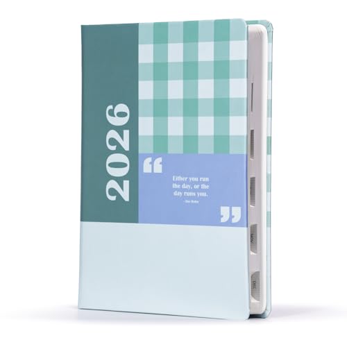 Image of Mahavir Maxim 2026 Diary | A5 Size New Year Diary | One-Day-to-a-Page Diary with Month Index | 424 pages,70 gsm | Natural Shade Paper | Laminated Paper Cover - (Green)