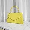 fi9® Retro Suede Tote Style Wedding Ladies Party Prom Evening Clutch Hand Bag Purse (Neon Yellow) #1