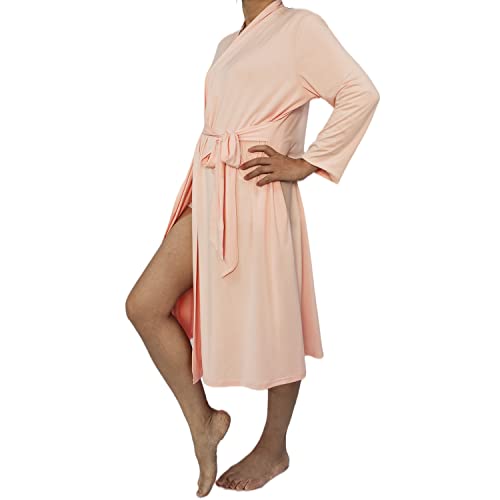 Image of SUFEINI Maternity Robe and Matching Baby Swaddle Blanket Set, Mommy Robe with Receiving Blanket Girls Boys Sleepwear