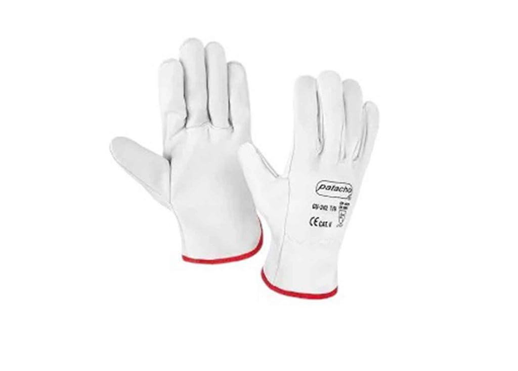 DRW Lot de 12 gants de travail en cuir renforcé, taille S