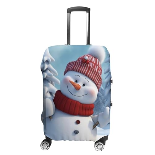 Travel Luggage Covers Naughty Snowman Print Elastic Suitcase Protectors Anti-Scratch Washable Luggage Cover Fit 19-21in Suitcase (S)