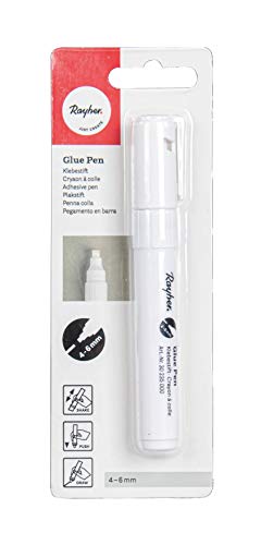 Rayher 30235000 Glue Pen 4-6 mm Chisel Tip Blister Pack of 1, Normal, White