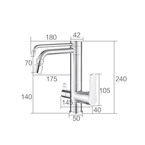 Robinet eau potable cuisine 3 voies avec douchette chrome double mode - 4