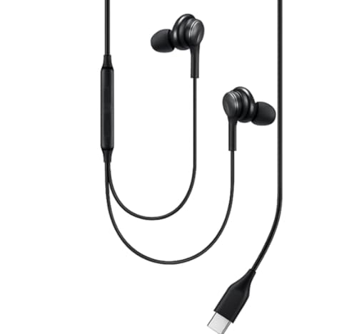Image of Original Type-C Wired for Samsung Earphones EO-IC100 Clear Audio, Mic with Controls, Noise Cancelling Design, Strong Durable Cable (Black)