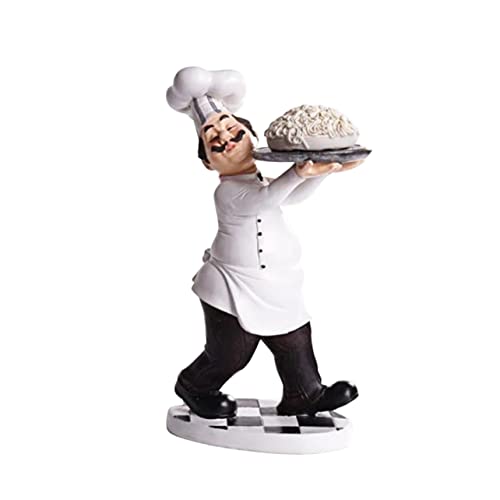 Figura decorativa de chef en resina para cocina miniatura 1