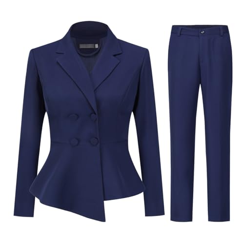 YUNCLOS Womens Suits 2 Piece Set Business Casual Double Breasted