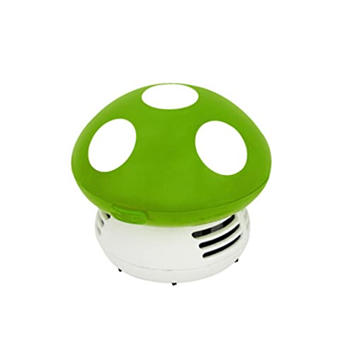 Mushroom Desktop Vacuum Cleaner Desktop Vacuum Cleaner Mini Mushroom Shaped Table Dust Vacuum Cleaner Portable Corner Vacuum Cleaner Tiny Cute Dust Sweeper Battery Operated Green